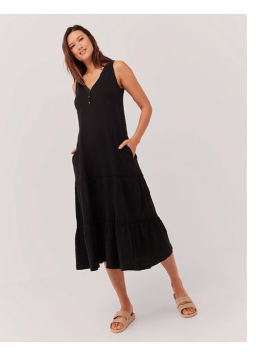 Pact Organic Dresses & Skirts - PACT - Women's Black Relaxed Slub Patio Dress - SIZE XL